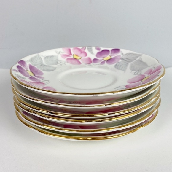 Coalport Bone China Vintage Floral Bread & Butter Plates: Set of 6 - Picture 3 of 9